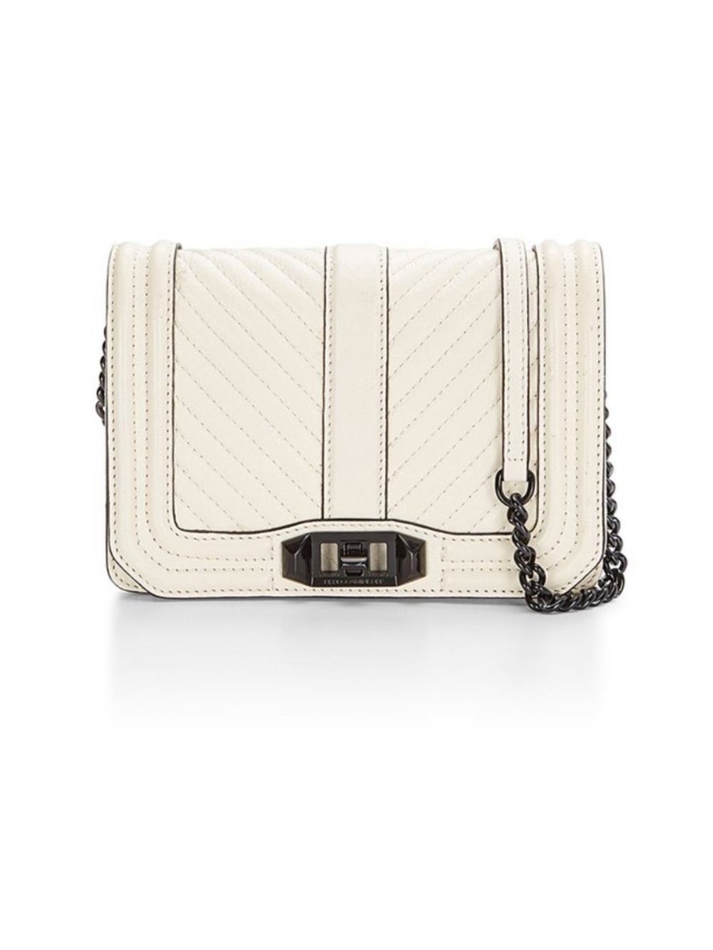Rebecca Minkoff Chevron Quilted Crossbody White Bag